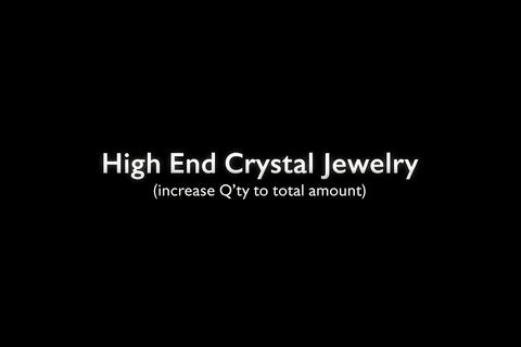 生成一张黑色底图，白色字体单词：High End Crystal Jewelry Claim(increase Q'ty to total amount)
